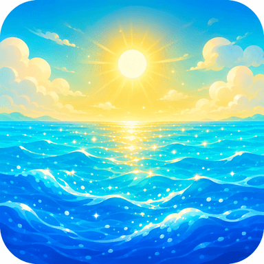 真夏の輝く海のアイコン