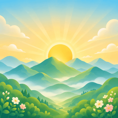 春山の朝日のアイコン